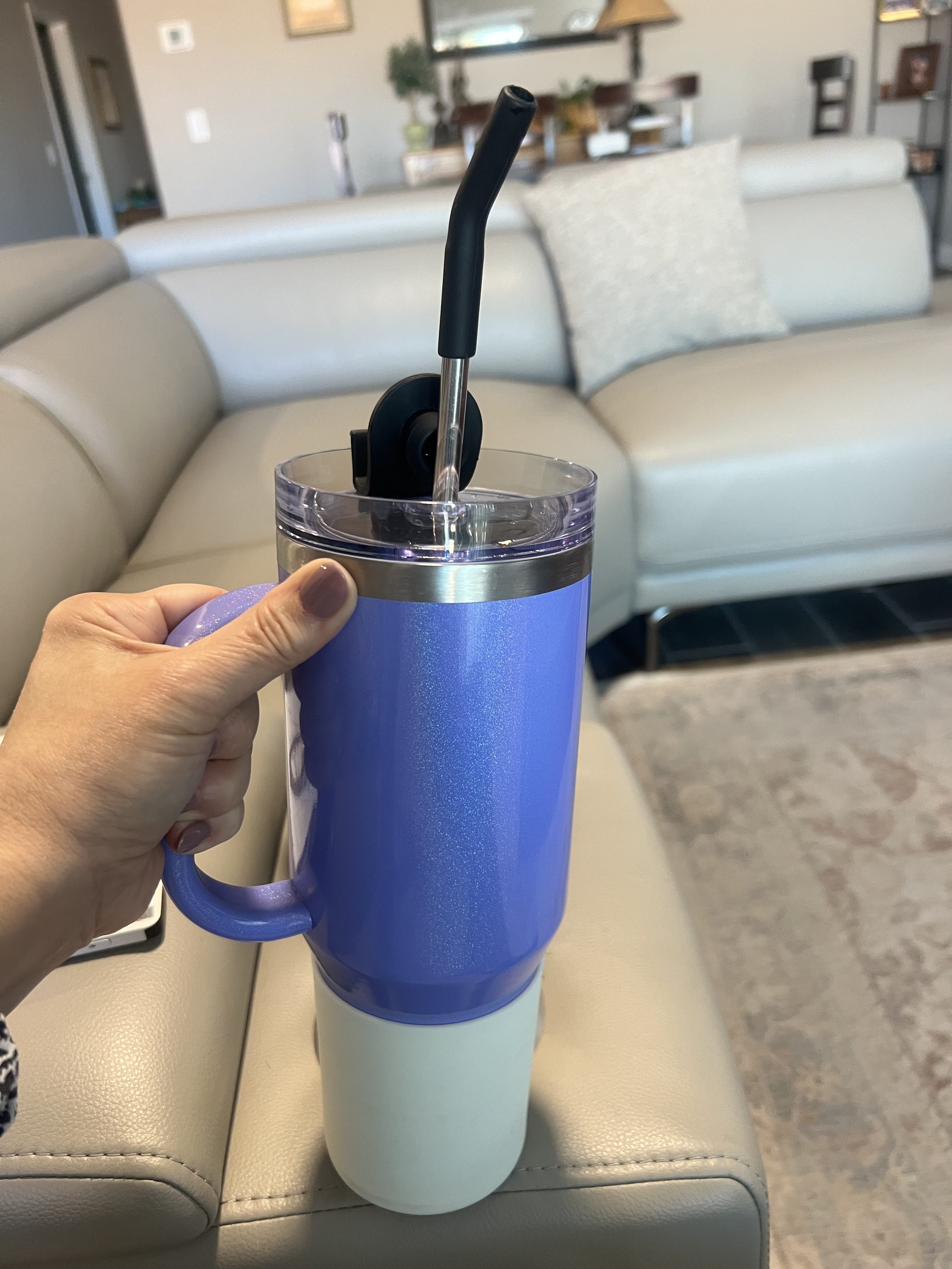 large tumbler with straw